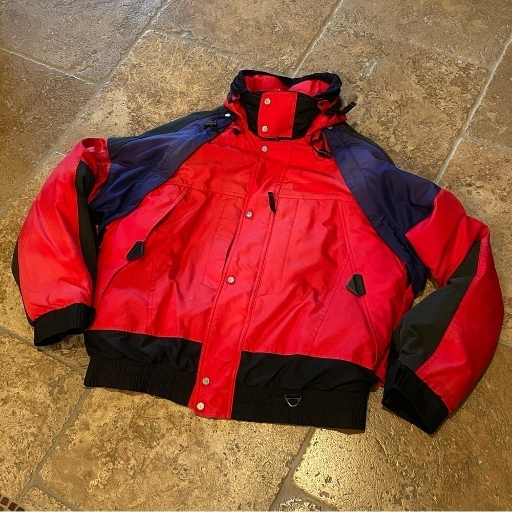 Vintage FILA Color Block Hooded Ski Snowboard Jacket Size Large-Shows Wear